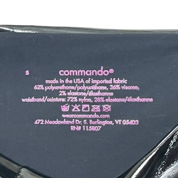 Commando Faux Patent Leggings Women’s Size Medium Black High Rise Stretch - Picture 7 of 10